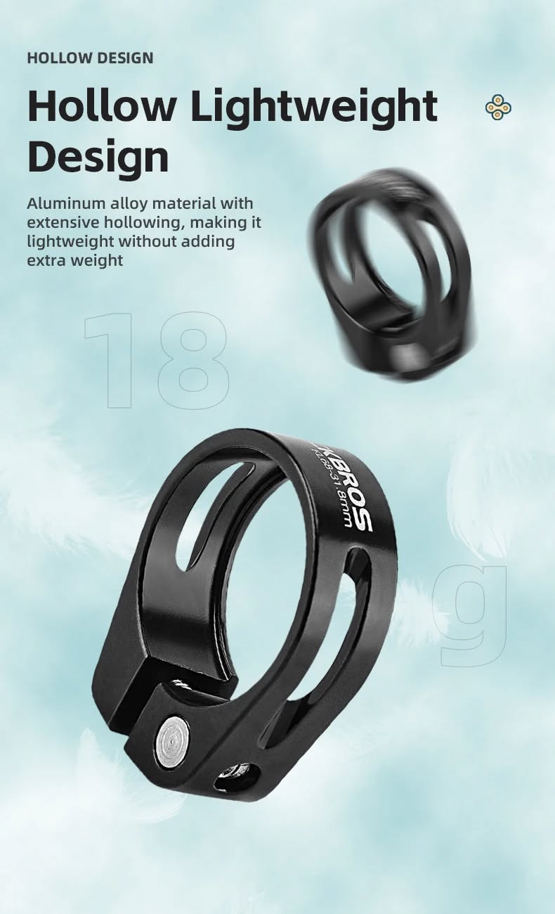 Хомут подседельный ROCKBROS KL68 на раму, под шестигранник, D 31.8 мм; черный