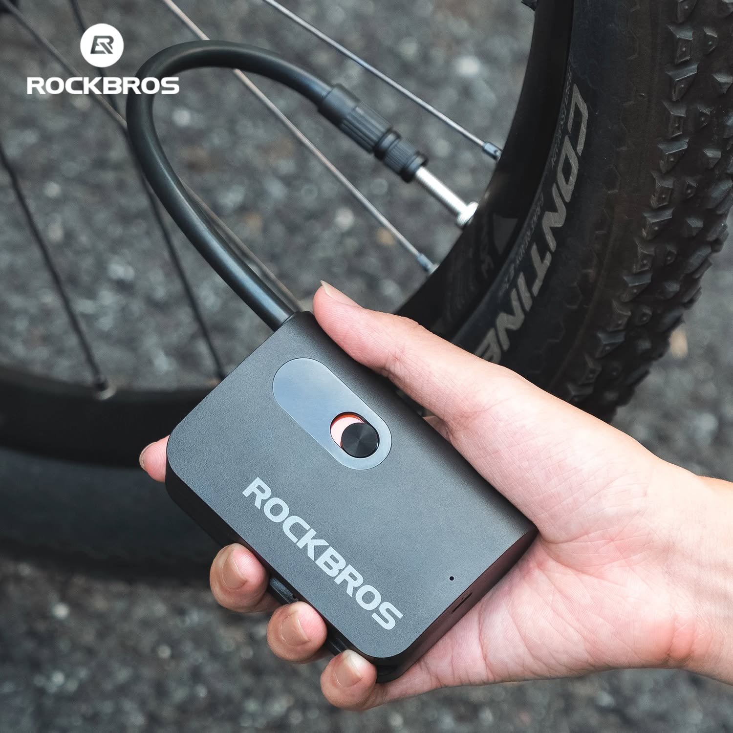 Насос электро ROCKBROS QJCQBAIR L1 мини, Type-C, до 70 PSI; черный