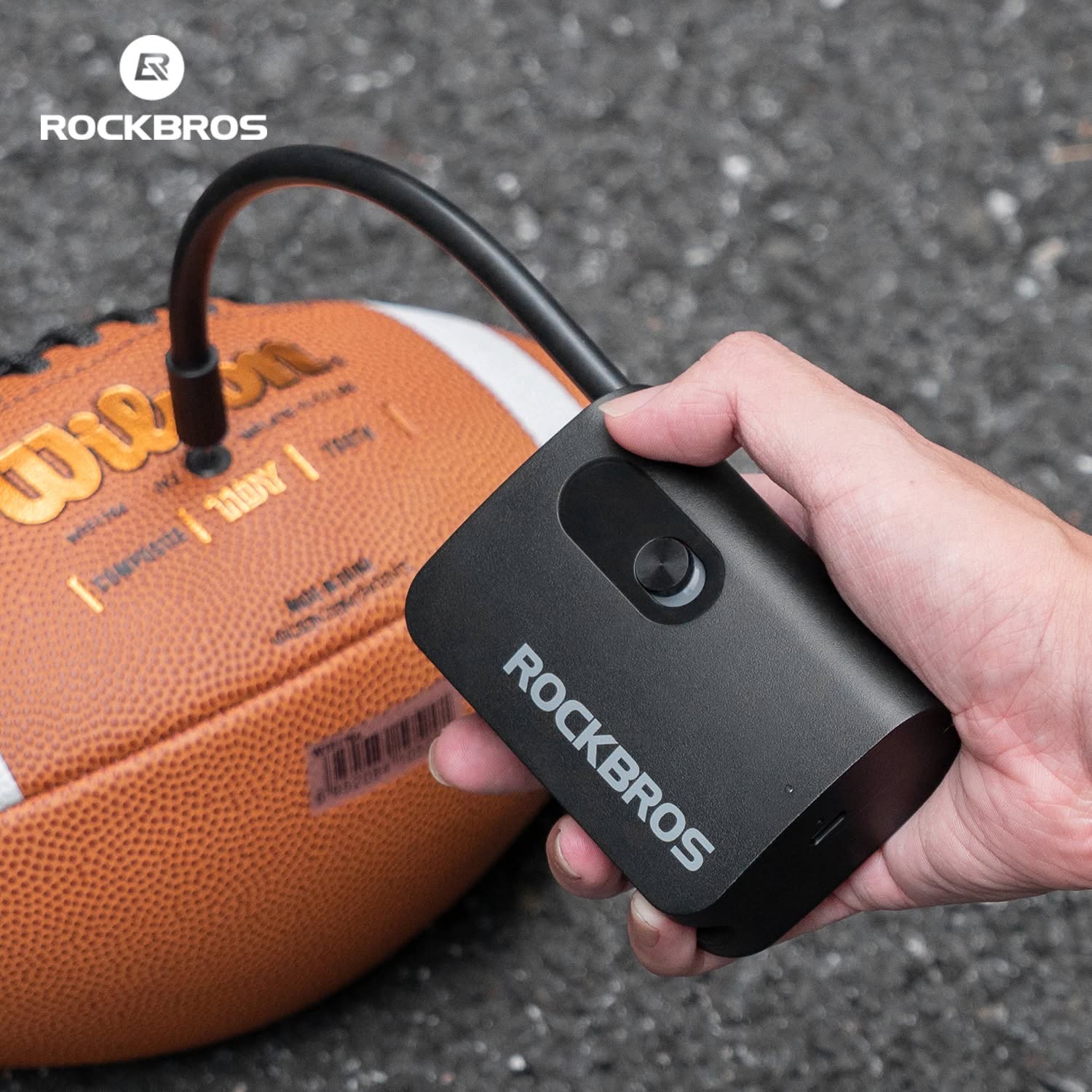 Насос электро ROCKBROS QJCQBAIR L1 мини, Type-C, до 70 PSI; черный