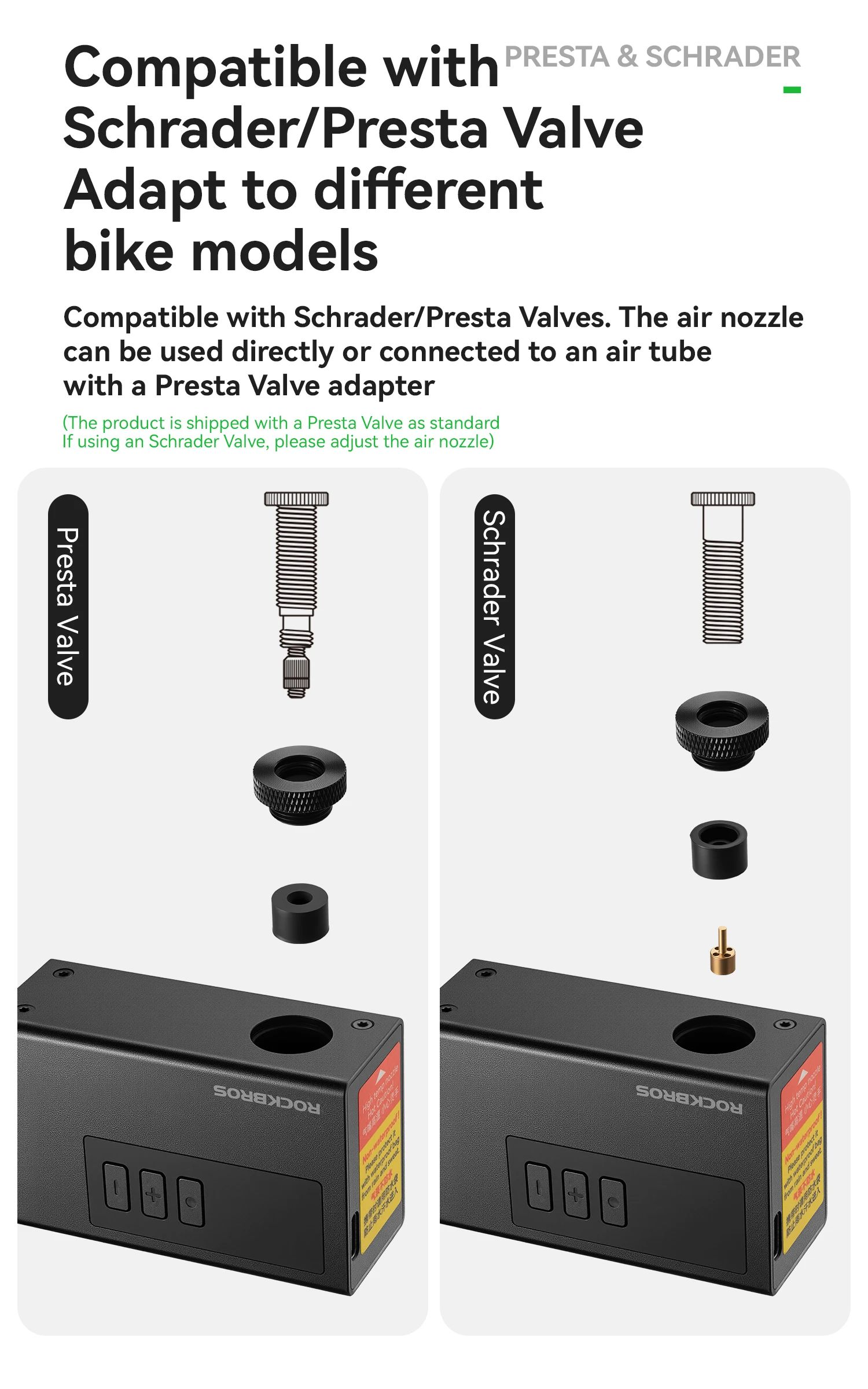 Насос электро ROCKBROS AS240 Pro мини, Type-C, до 120 PSI; черный