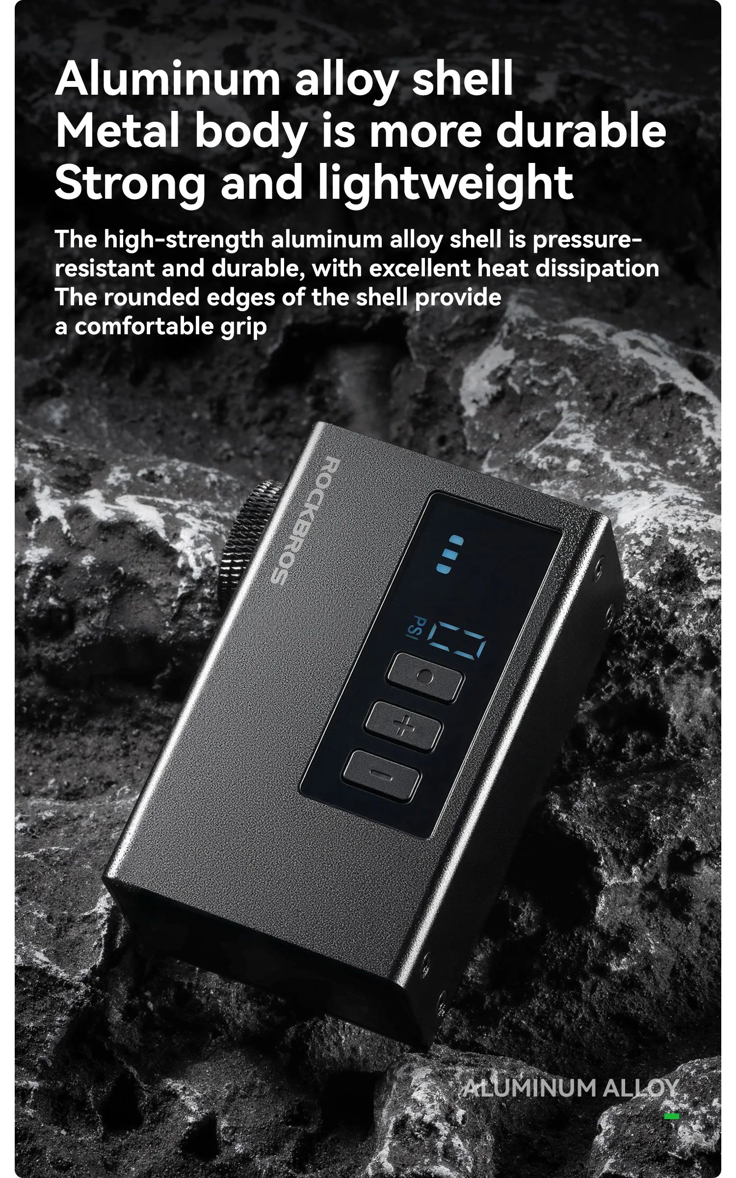 Насос электро ROCKBROS AS240 Pro мини, Type-C, до 120 PSI; черный