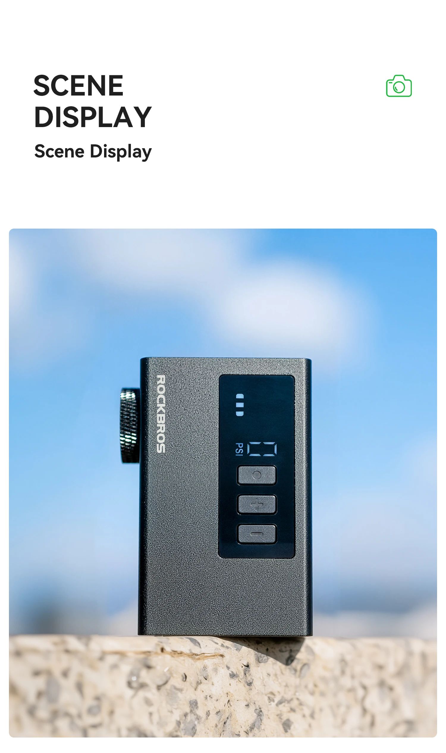 Насос электро ROCKBROS AS240 Pro мини, Type-C, до 120 PSI; черный