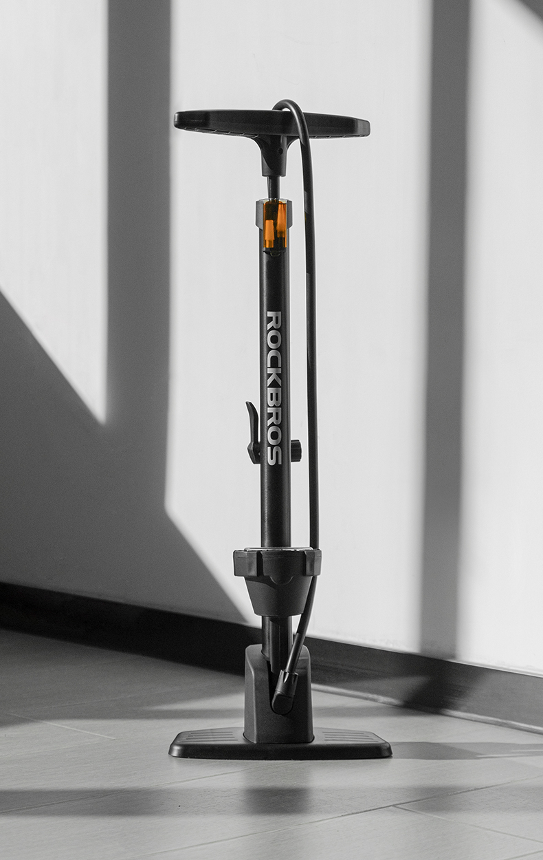 Насос напольный Rockbros алюминиевый с манометром и устойчивой платформой. 160psi. Арт. RB_423100020