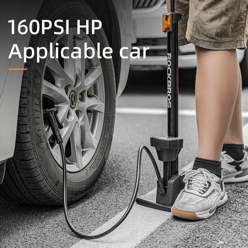 Насос напольный Rockbros алюминиевый с манометром и устойчивой платформой. 160psi. Арт. RB_423100020