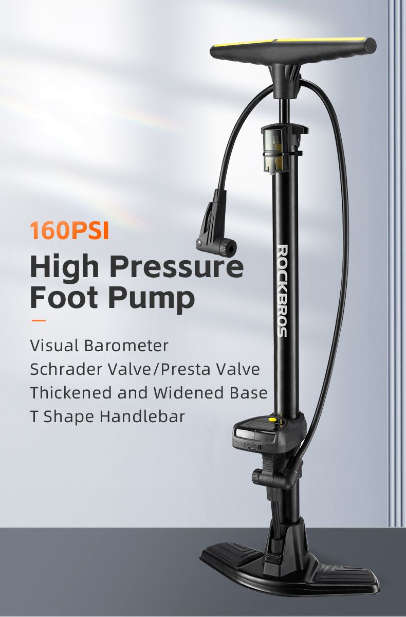 Насос напольный ROCKBROS с электронным манометром, 160 PSI