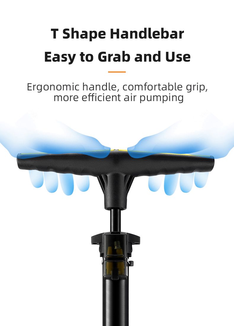 Насос напольный ROCKBROS с электронным манометром, 160 PSI