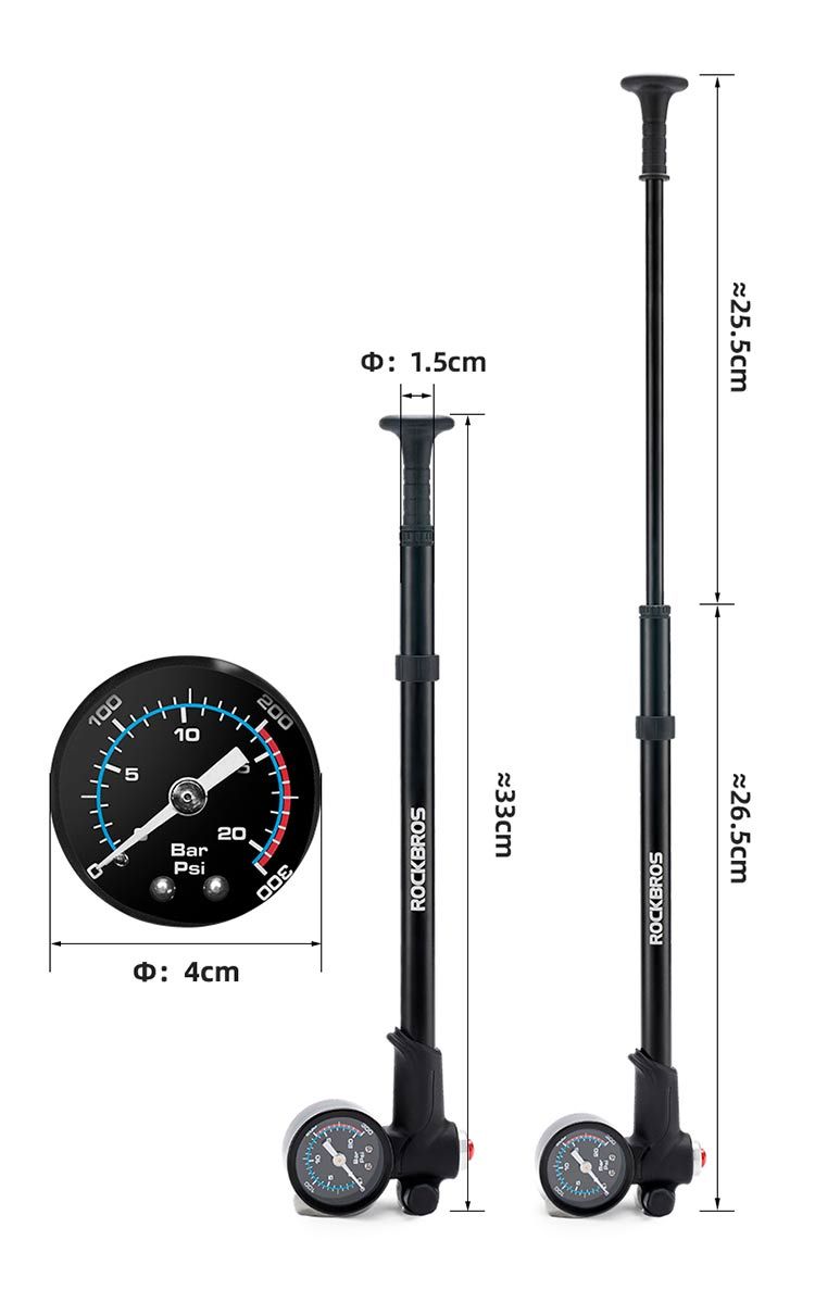 Насос высокого давления ROCKBROS со шлангом, 300 PSI