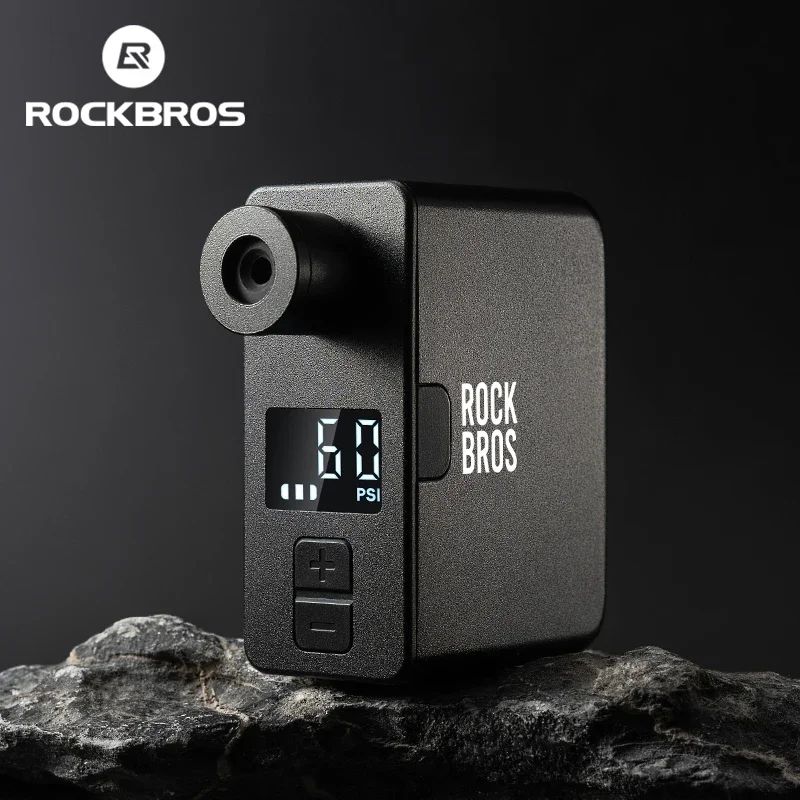 Насос электро ROCKBROS AS1 PRO мини, Type-C, до 120 PSI; черный