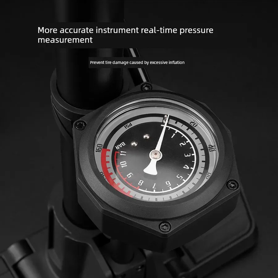 Насос напольный ROCKBROS ZD-6132MB, с манометром, до 150 PSI; черный