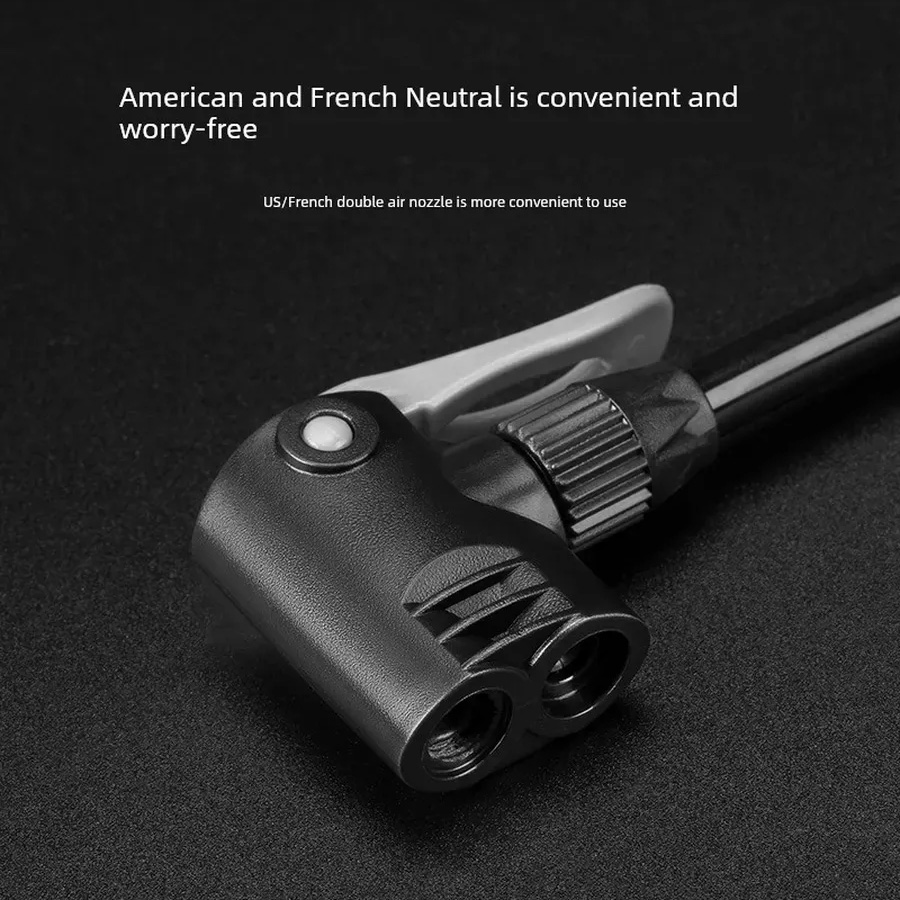 Насос напольный ROCKBROS ZD-6132MB, с манометром, до 150 PSI; черный