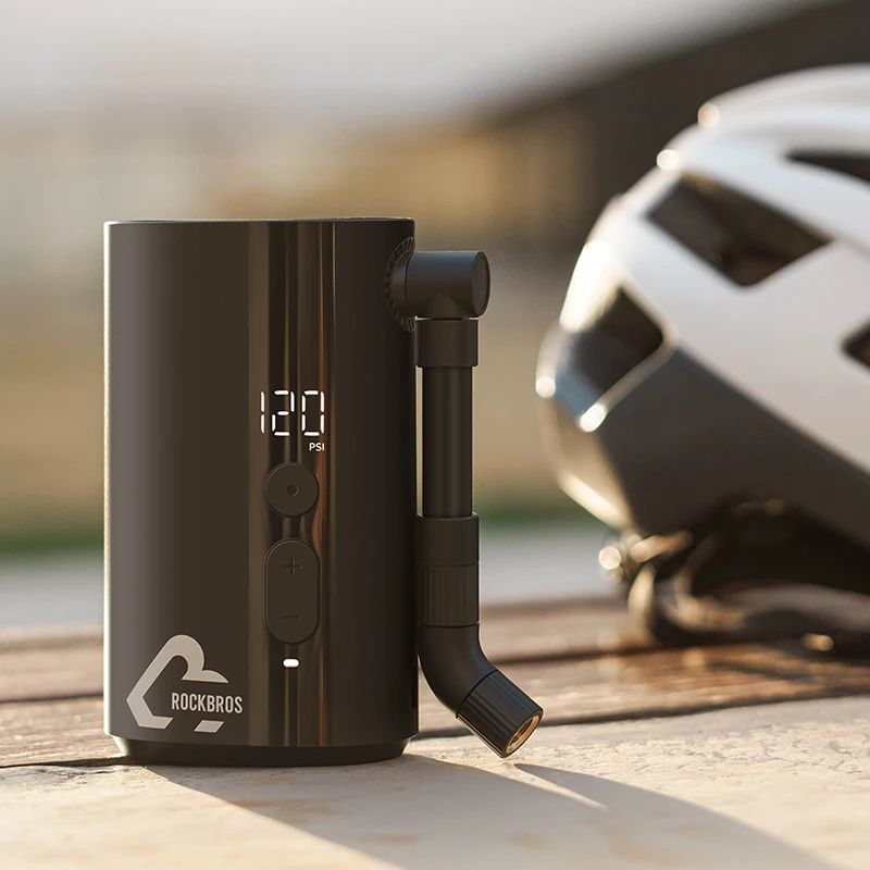 Насос электро ROCKBROS QJCQBM1 мини, Type-C, до 150 PSI; черный