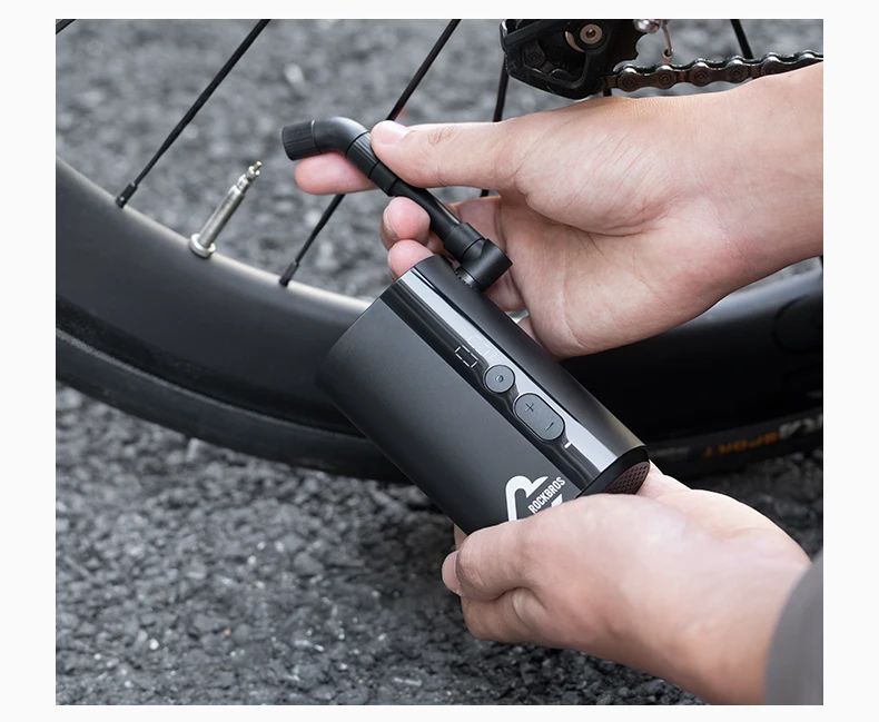 Насос электро ROCKBROS QJCQBM1 мини, Type-C, до 150 PSI; черный