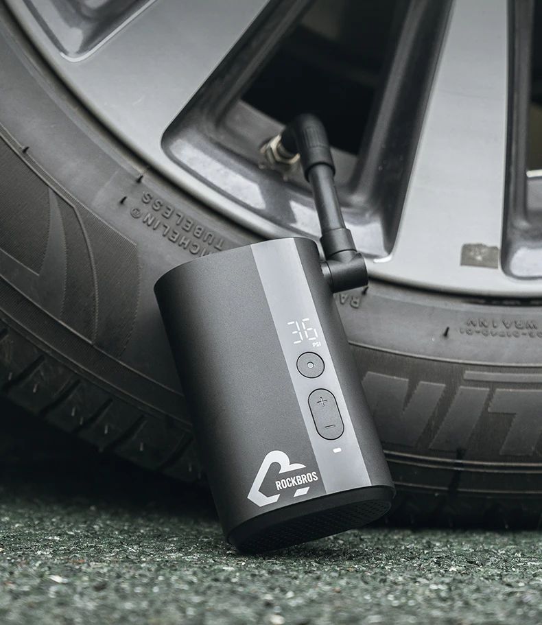 Насос электро ROCKBROS QJCQBM1 мини, Type-C, до 150 PSI; черный