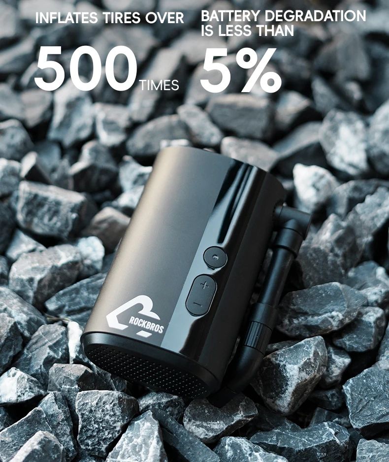 Насос электро ROCKBROS QJCQBM1 мини, Type-C, до 150 PSI; черный