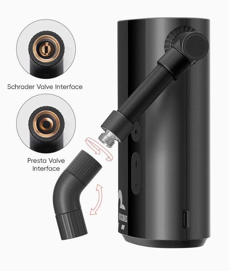 Насос электро ROCKBROS QJCQBM1 мини, Type-C, до 150 PSI; черный