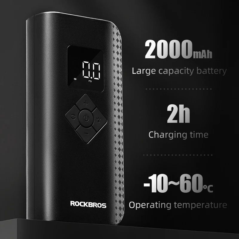 Насос электро ROCKBROS A13, Type-C, до 150 PSI; черный