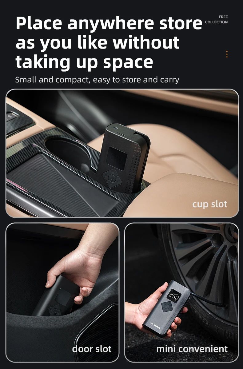 Насос электро ROCKBROS A13, Type-C, до 150 PSI; черный