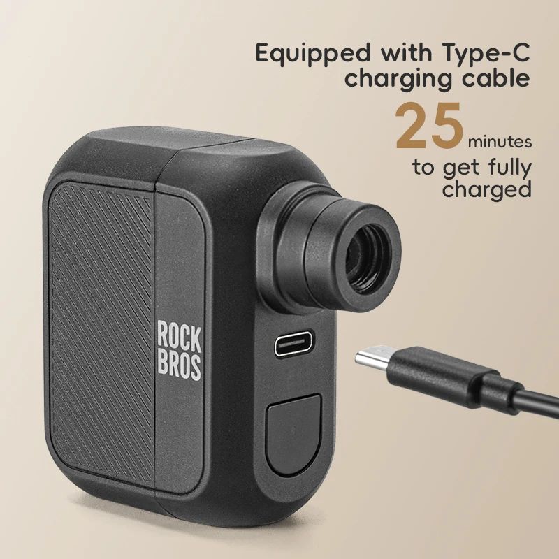 Насос электро Rockbros компактный черный. 100ps, type C, 7.4V* 300mAh. Арт. RB_42720011001