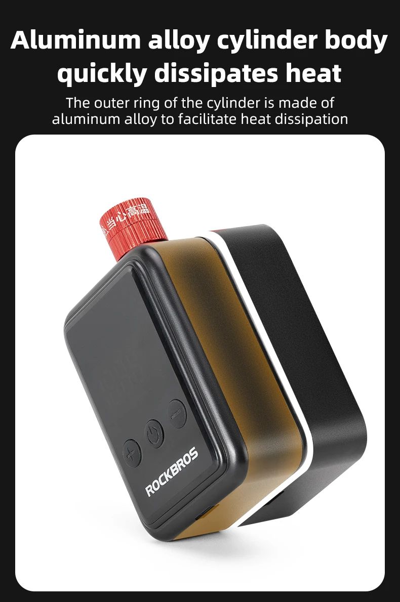 Насос электро ROCKBROS HW-140 мини, с силиконовым чехлом, Type-C, до 150 PSI; черный