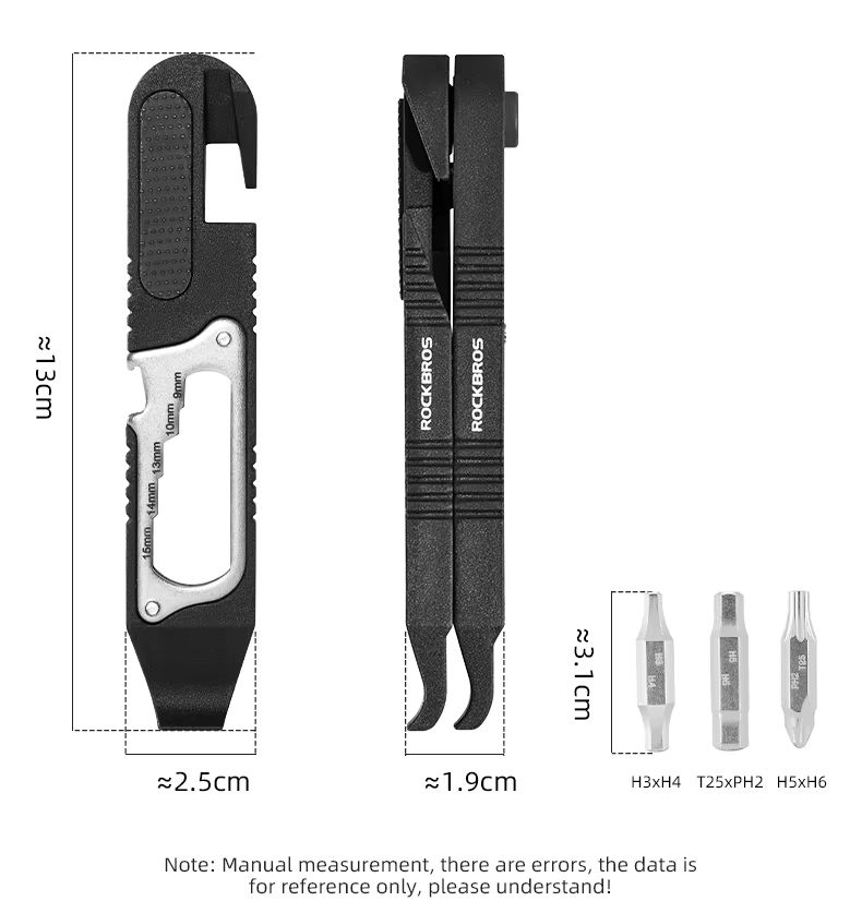 Многофункциональный мультитул-монтажки Rockbros с храповым ключём. Арт. RB_430002001