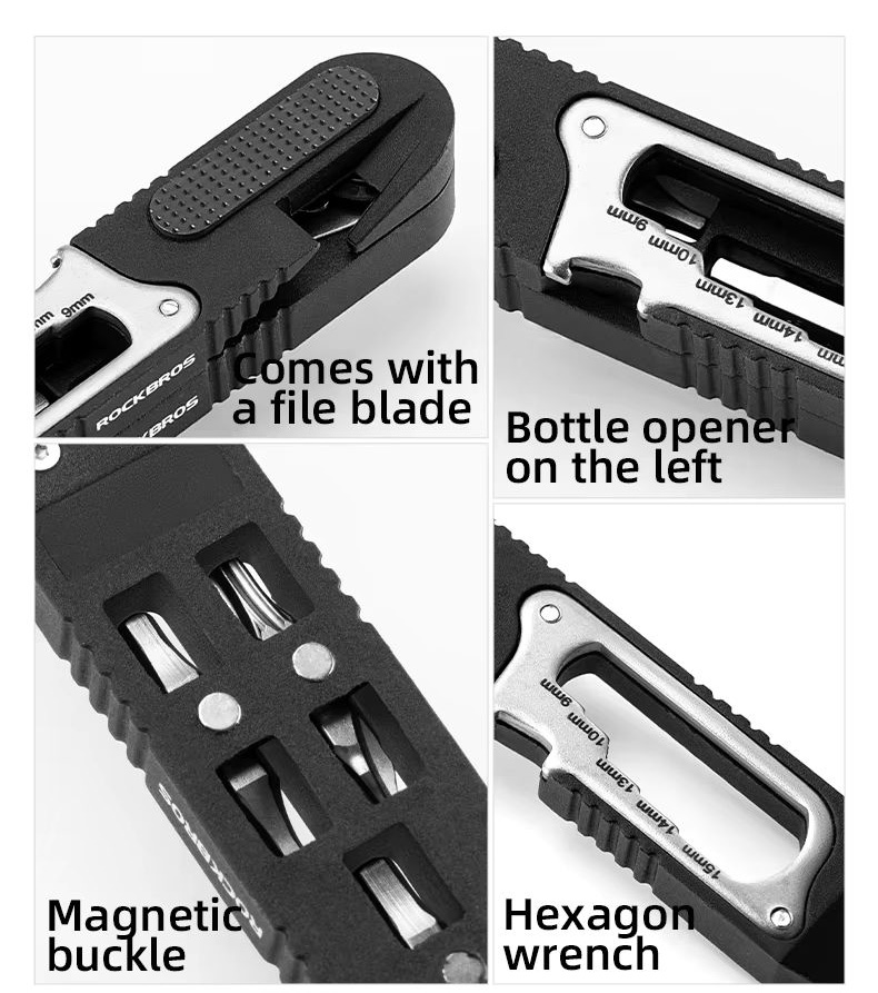 Многофункциональный мультитул-монтажки Rockbros с храповым ключём. Арт. RB_430002001