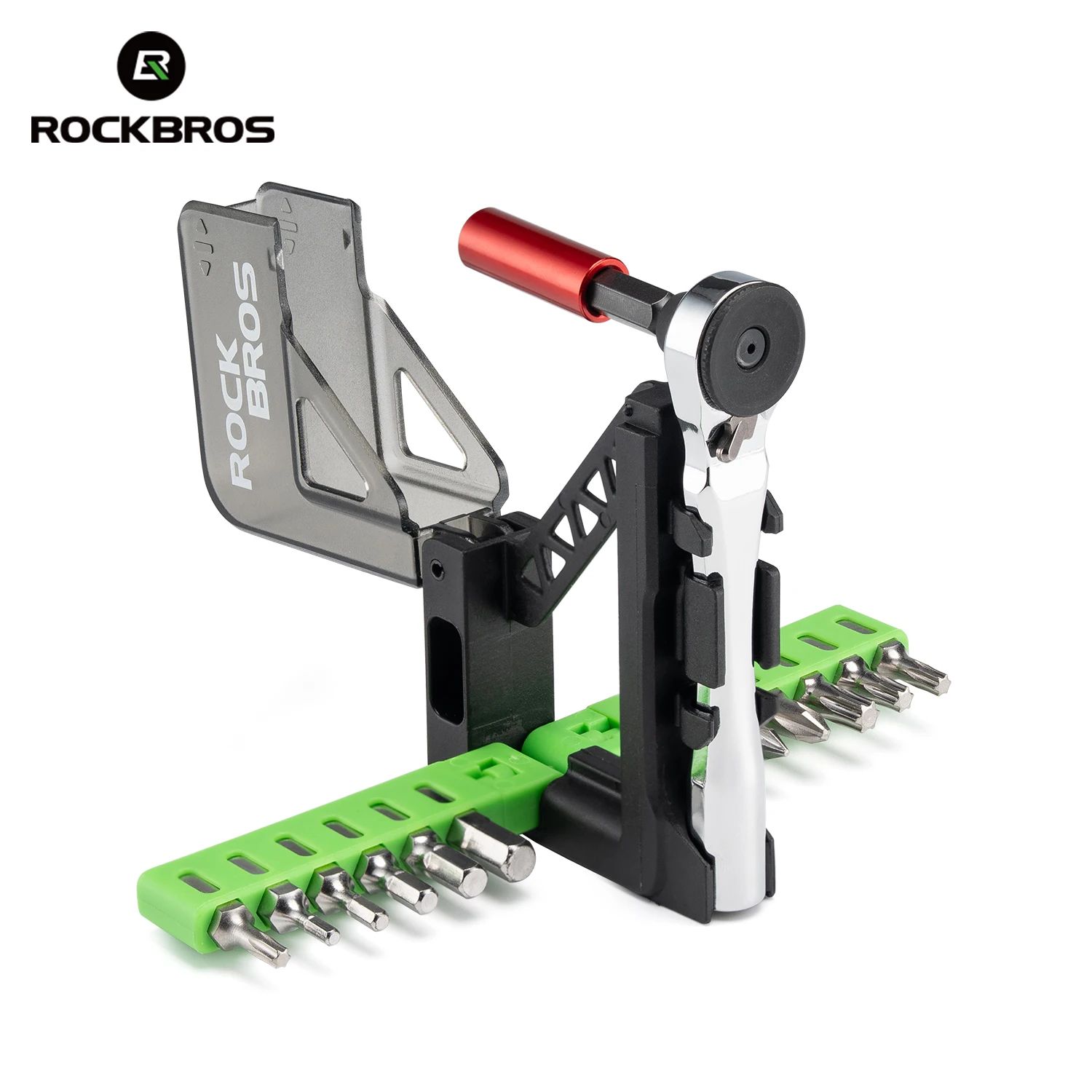 Набор инструментов ROCKBROS TG-T8008, трещотка магнитная с битами; черный/зеленый