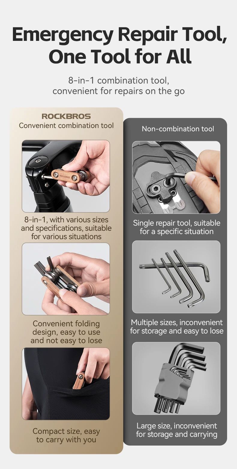 Мультиключ ROCKBROS 8 предметов