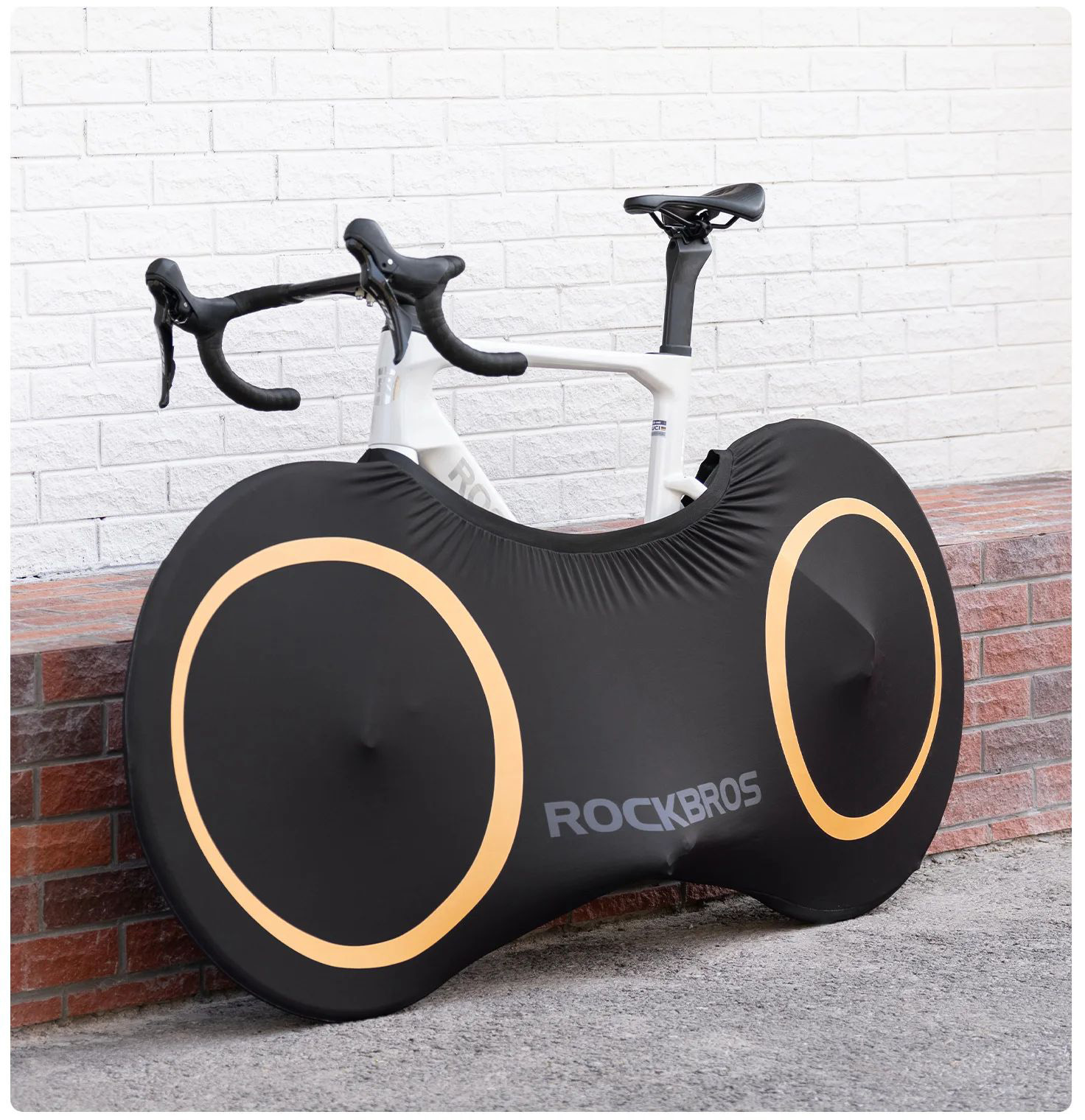 Чехол ROCKBROS D95 бахилы для колес велосипеда 26-29"; черный с оранжевым