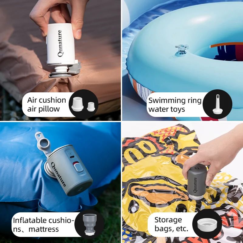 Насос Qunature VOLCANO2 мини походный, 69 г, Type-C; серый