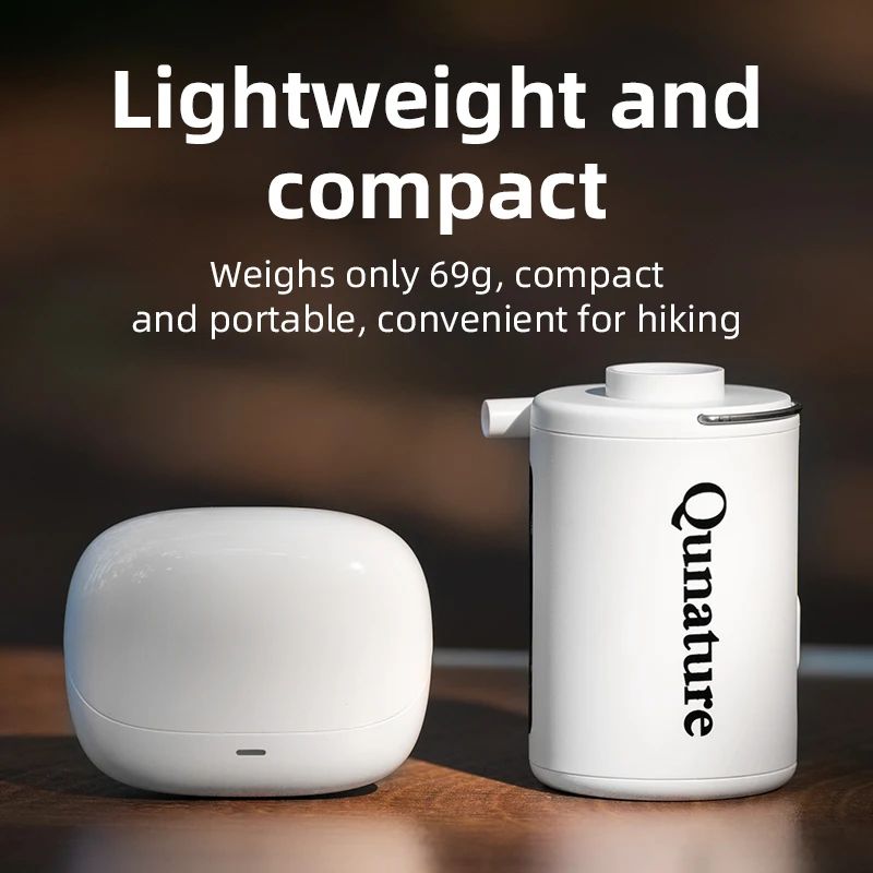 Насос Qunature VOLCANO2 мини походный, 69 г, Type-C; белый