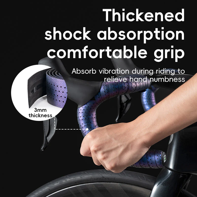 Обмотка руля ROCKBROS силиконовая, с перфорацией, 220 см; фиолетовый хамелеон