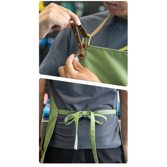 Фартук ROCKBROS D008 для механика; зеленый с коричневым