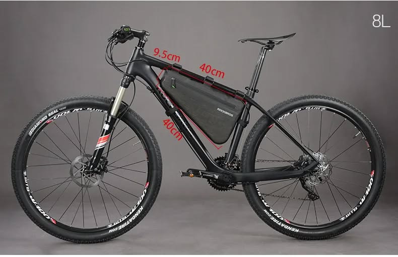 Велосумка ROCKBROS AS-017-1 на раму, треугольная, нейлон, объем 8 л; черный