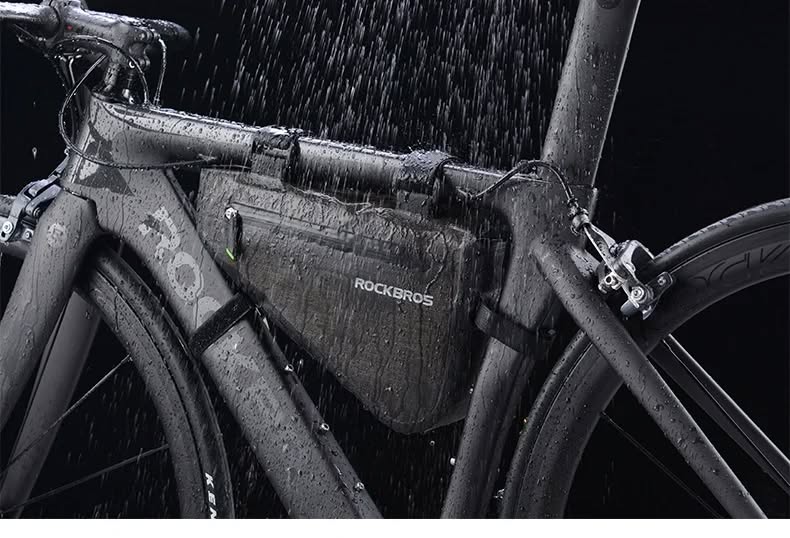 Велосумка ROCKBROS AS-017-1 на раму, треугольная, нейлон, объем 8 л; черный