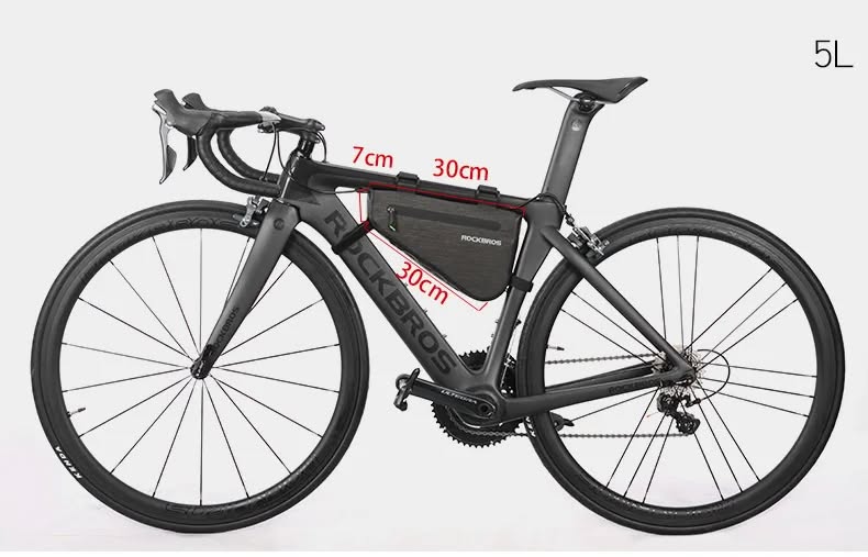 Велосумка ROCKBROS AS-017 на раму, треугольная, нейлон, объем 5 л; черный