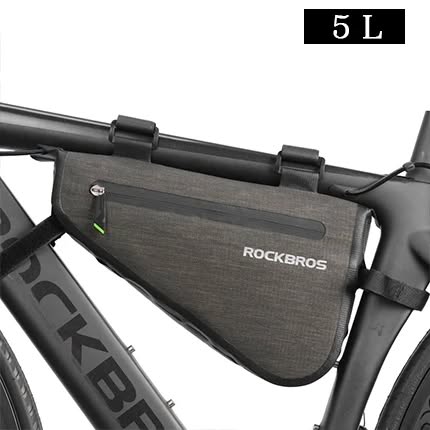 Велосумка ROCKBROS AS-017 на раму, треугольная, нейлон, объем 5 л; черный