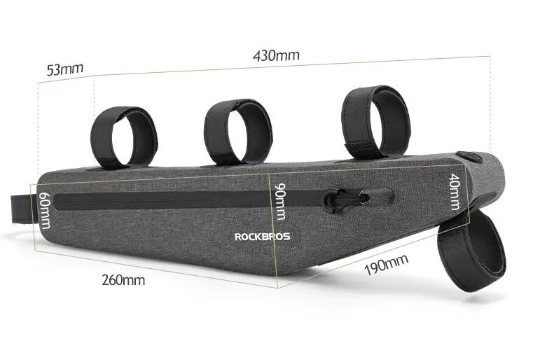 Велосумка ROCKBROS AS-052 на раму, удлиненная, объем 1,5 л; черный