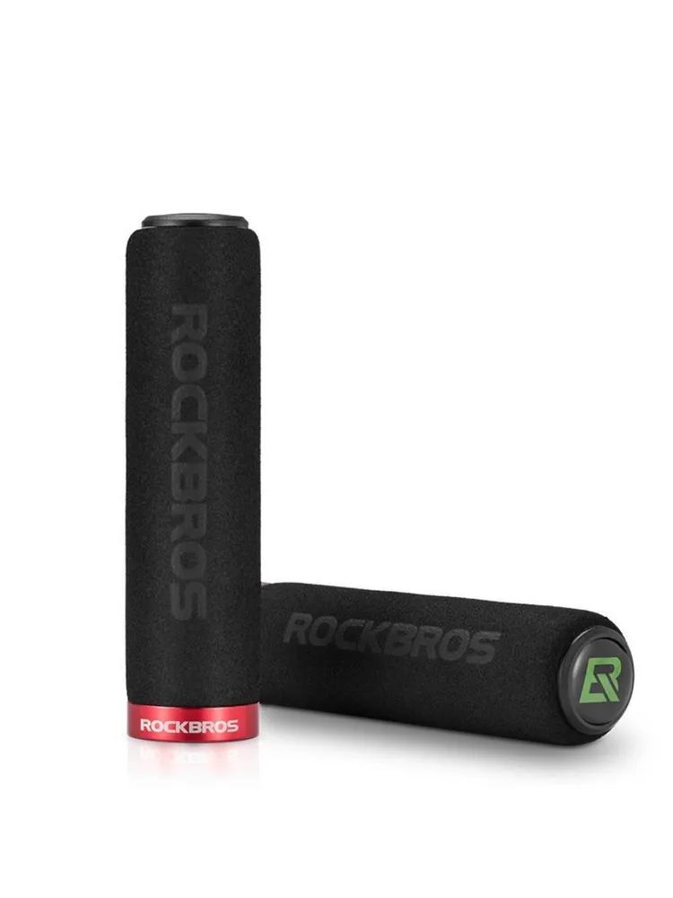 Грипсы велосипедные с Rockbros черные c красными замками. Арт. RB_BT1001BKRD