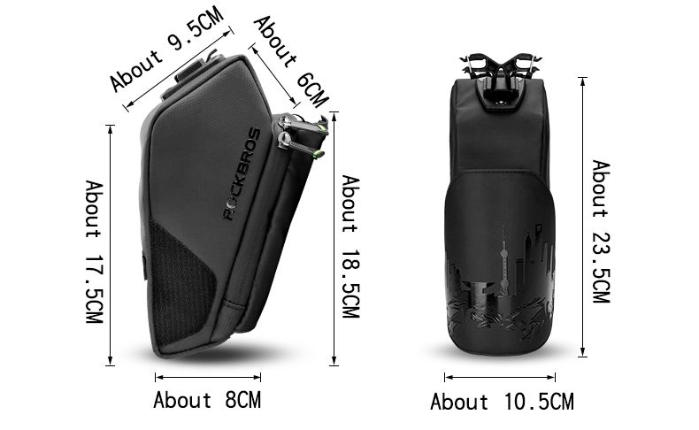 Велосумка ROCKBROS с отделением для фляги и держателем заднего фонаря, арт C26-BK