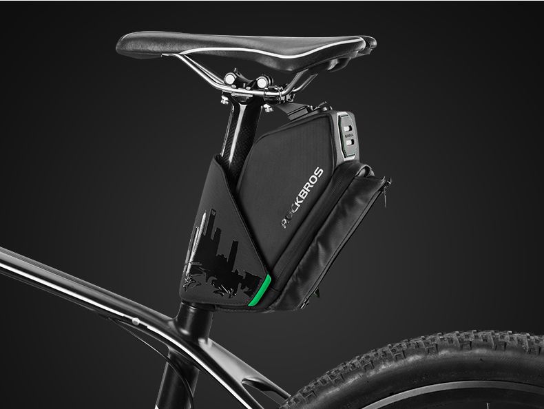 Велосумка ROCKBROS с отделением для фляги и держателем заднего фонаря, арт C26-BK