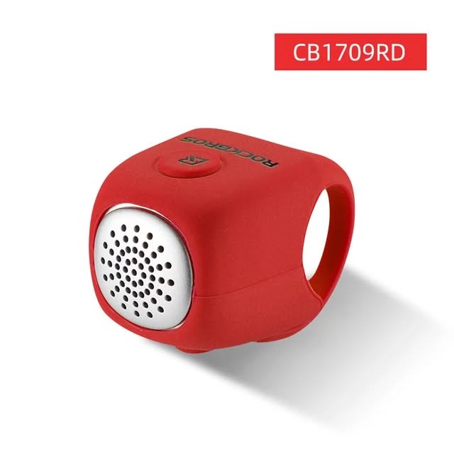Звонок ROCKBROS CB1709 электро, 3 мелодии, силиконовая оболочка; красный