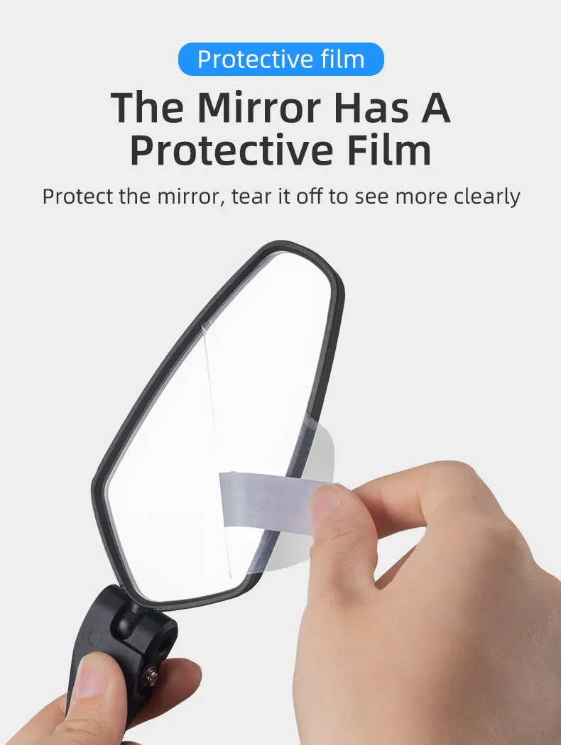 Зеркало заднего вида ROCKBROS на руль велосипеда, ромб, длинный рычаг; черный