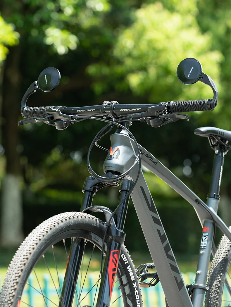 Зеркало заднего вида ROCKBROS на руль велосипеда, круглое, короткий рычаг; черный