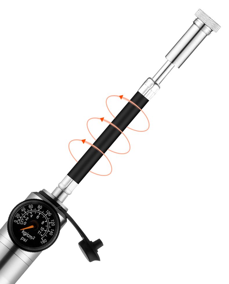 Насос ручной ROCKBROS со шлангом,  с манометром, 160 PSI