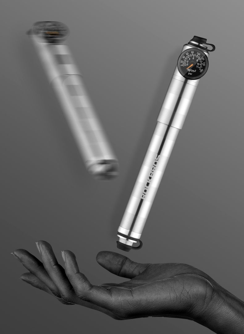 Насос ручной ROCKBROS со шлангом,  с манометром, 160 PSI