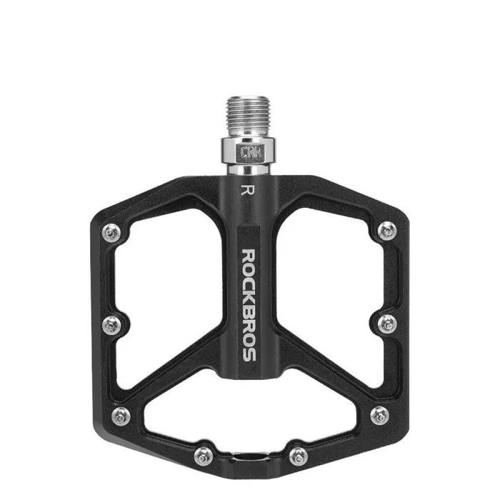 Педали Rockbros с увеличенной площадью платформы алюминиевые черные. Промподшипники.  Арт. RB_K203-B