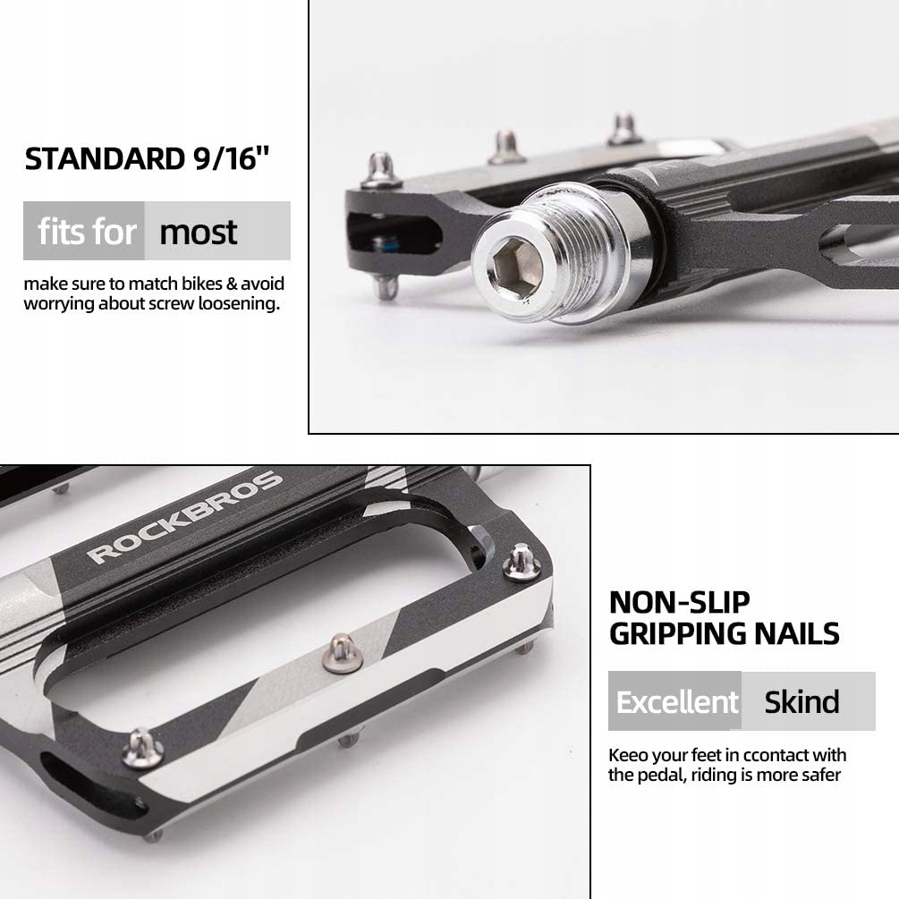 Педали ROCKBROS K306 платфирмы, алюминий; черный