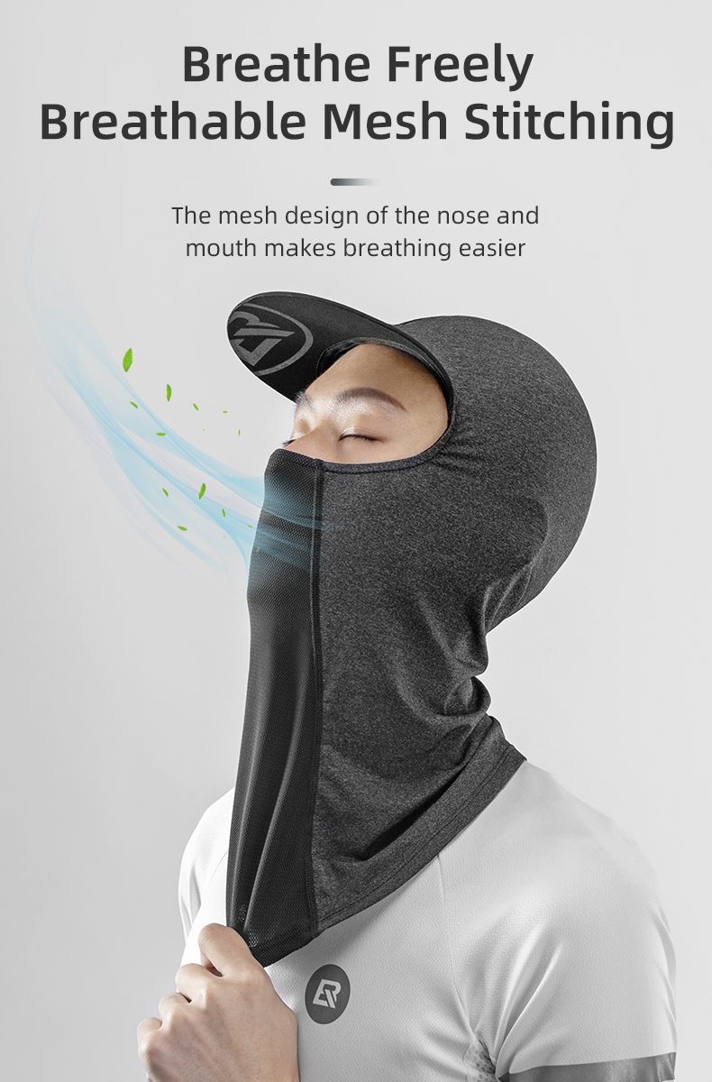 Балаклава ROCKBROS серая, с козырьком