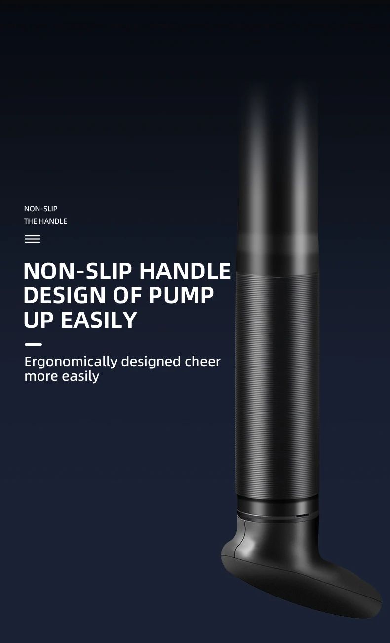 Насос высокого давления ROCKBROS PB023AB со шлангом, цифровой манометр, двойной ход, до 320 PSI; чер