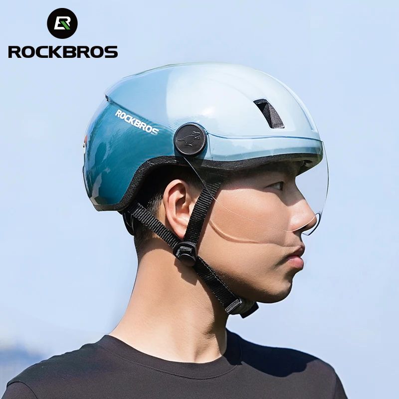 Велошлем ROCKBROS с визором подходит для электровелосипеда